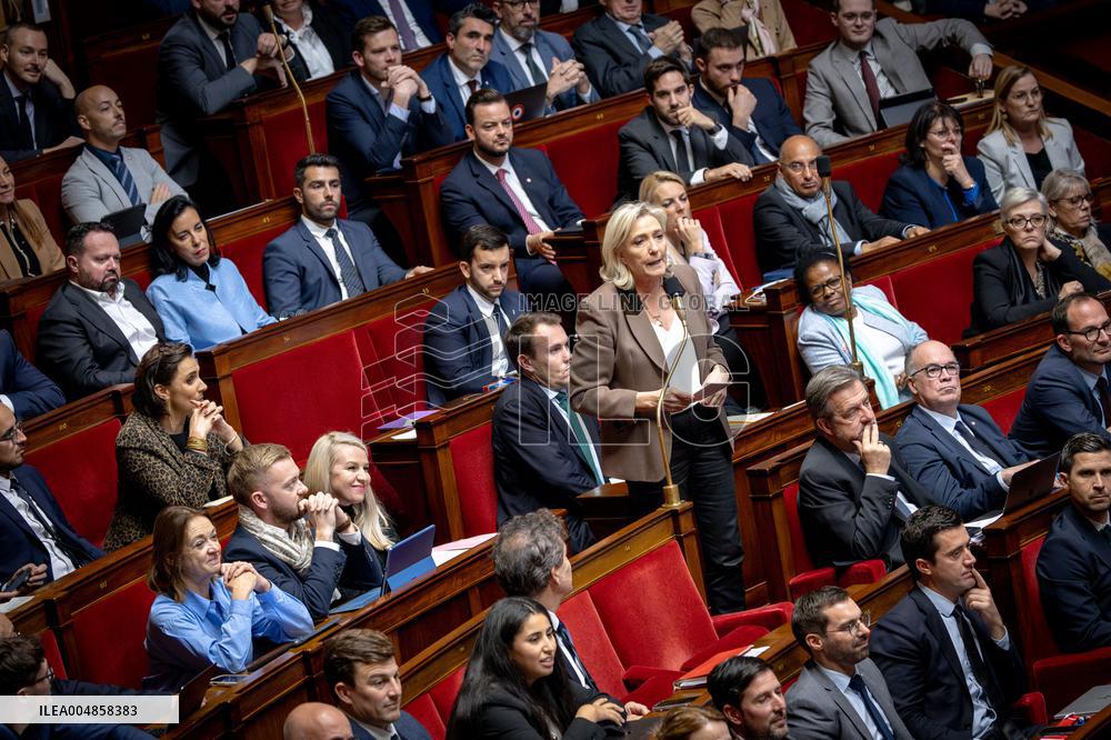 Parliamentary window of the Rassemblement National at the National Assembly - Paris AJ