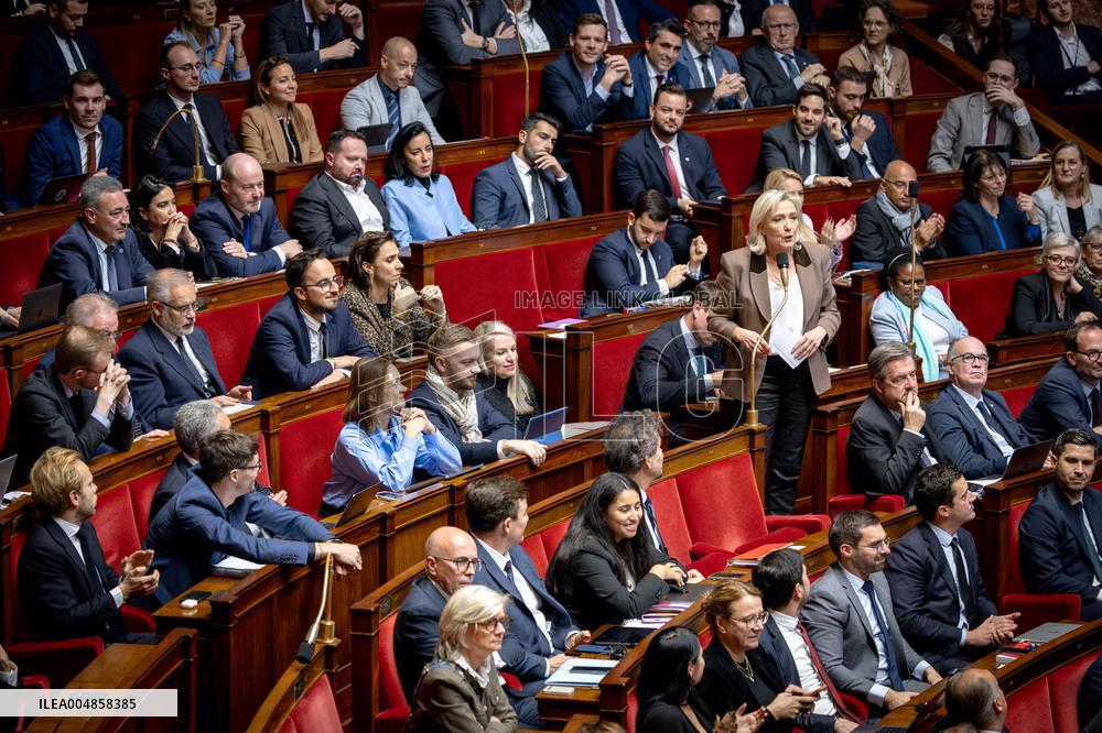 Parliamentary window of the Rassemblement National at the National Assembly - Paris AJ