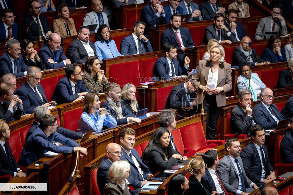 Parliamentary window of the Rassemblement National at the National Assembly - Paris AJ