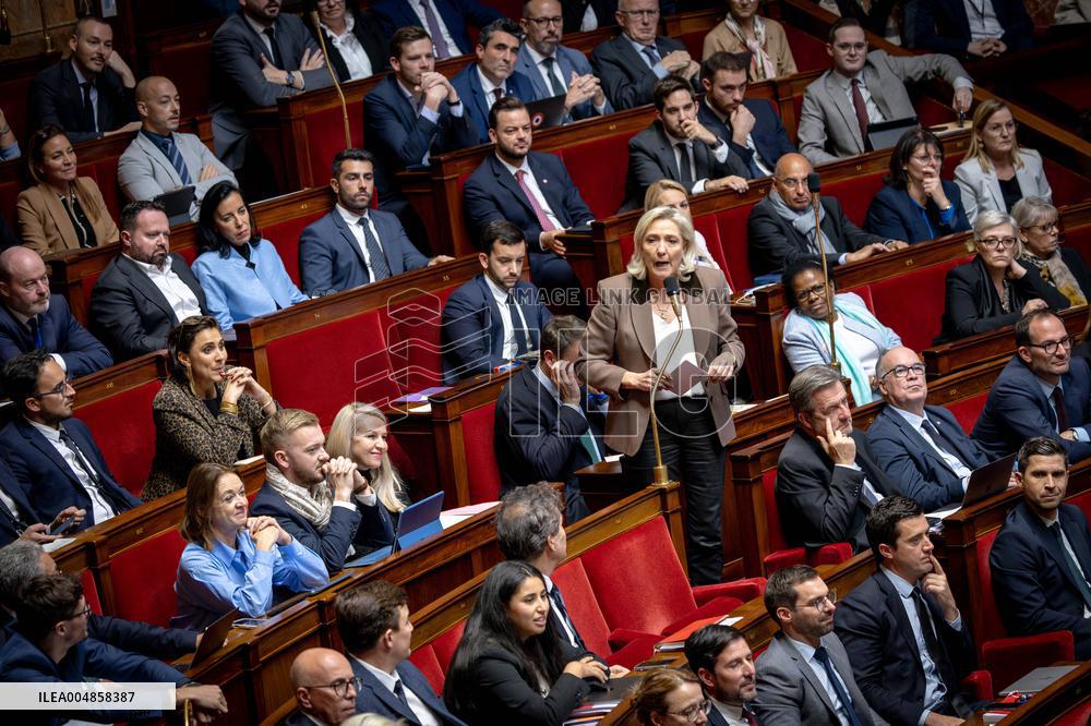 Parliamentary window of the Rassemblement National at the National Assembly - Paris AJ