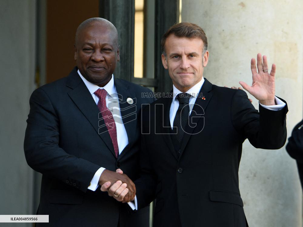 Macron Welcomes President Republic Of Ghana John Dramani Mahama - Paris