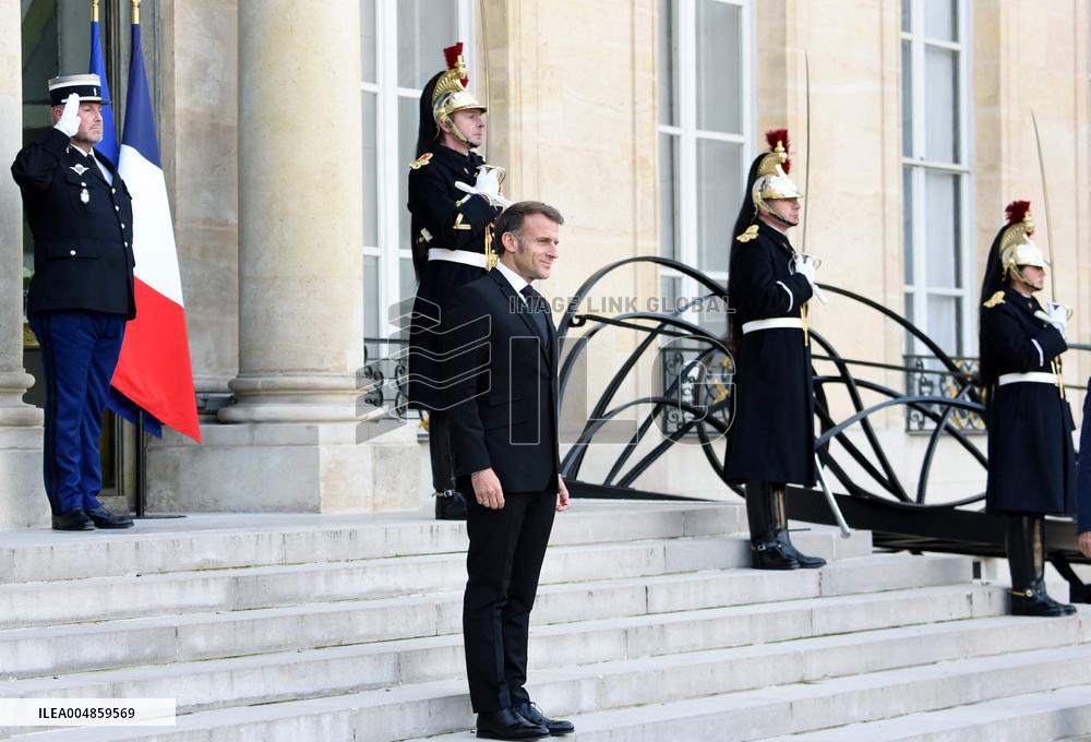 Macron Welcomes President Of The Democratic Republic Of Congo Felix Tshisekedi - Paris