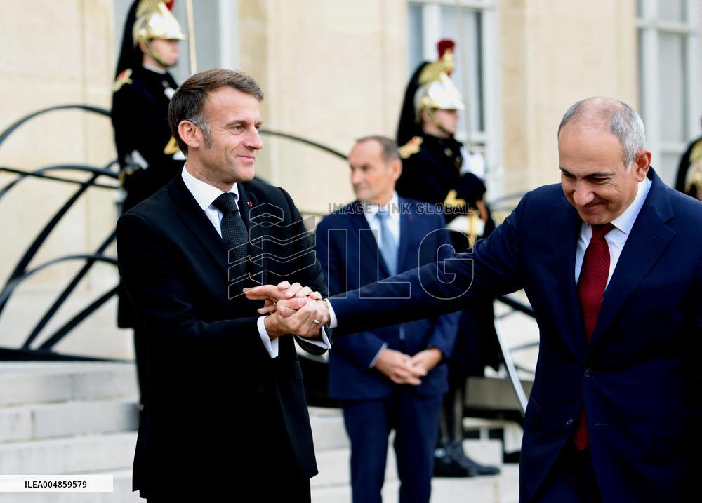 Macron Welcomes Prime Minister Of The Republic Of Armania Nikol Pachinian - Paris