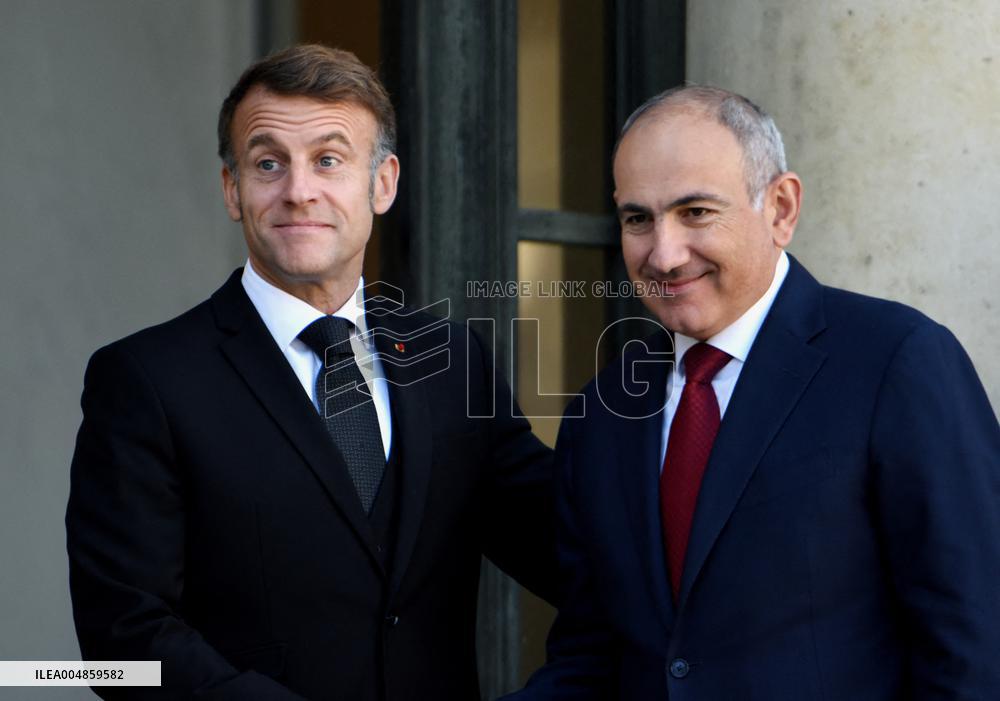 Macron Welcomes Prime Minister Of The Republic Of Armania Nikol Pachinian - Paris