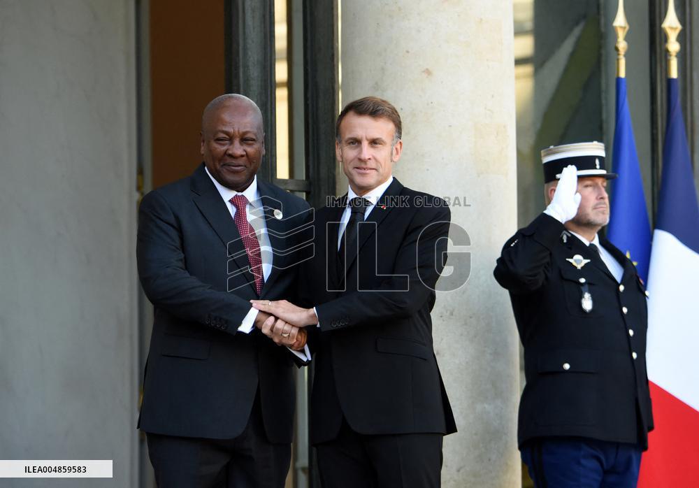 Macron Welcomes President Republic Of Ghana John Dramani Mahama - Paris