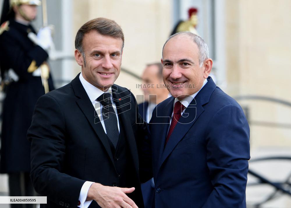 Macron Welcomes Prime Minister Of The Republic Of Armania Nikol Pachinian - Paris
