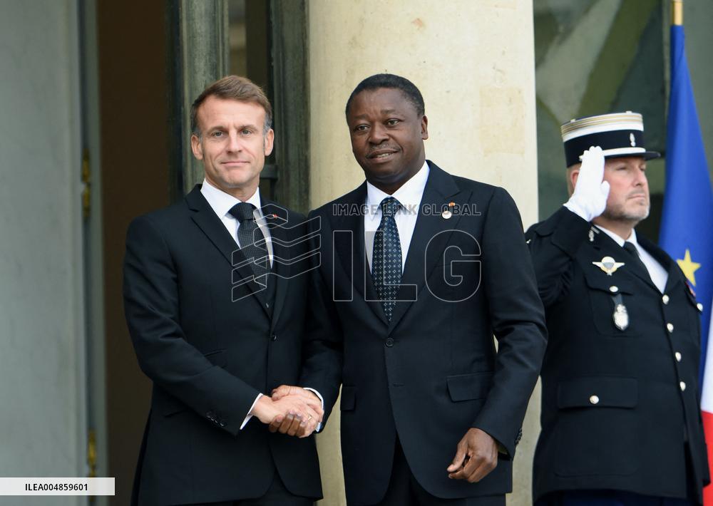 Macron Welcomes President Of The Council Of The Togolese Republic Faure Gnassingbe - Paris