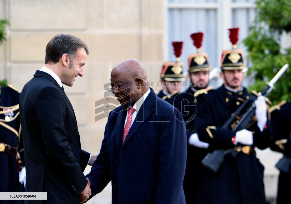 Macron Welcomes President Republic Of Liberia Joseph Boakai - Paris