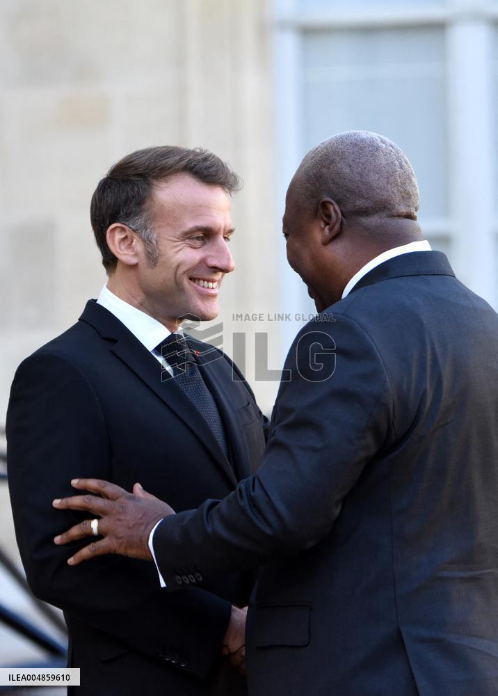 Macron Welcomes President Republic Of Ghana John Dramani Mahama - Paris