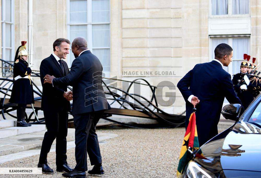 Macron Welcomes President Republic Of Ghana John Dramani Mahama - Paris