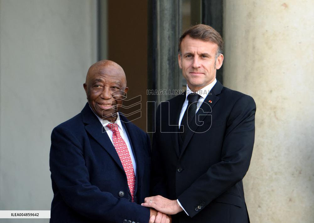 Macron Welcomes President Republic Of Liberia Joseph Boakai - Paris