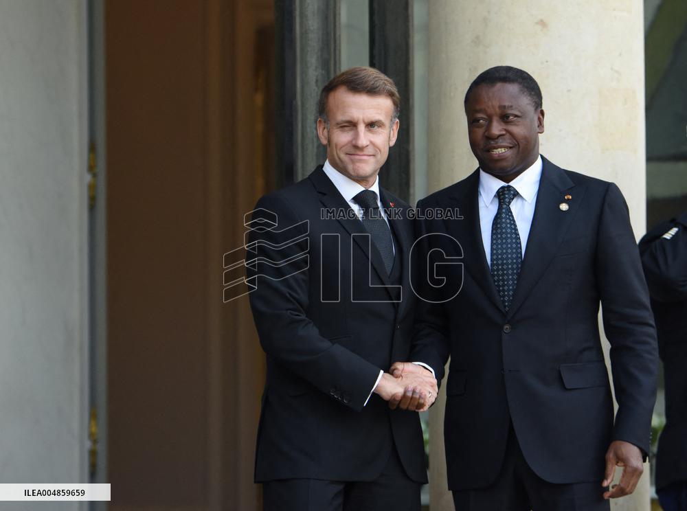 Macron Welcomes President Of The Council Of The Togolese Republic Faure Gnassingbe - Paris