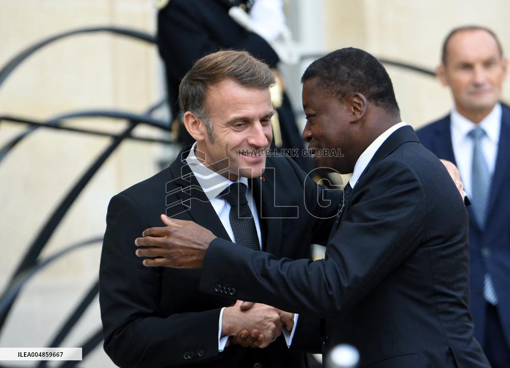 Macron Welcomes President Of The Council Of The Togolese Republic Faure Gnassingbe - Paris