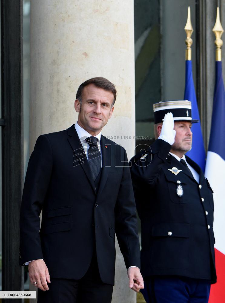 Macron Welcomes President Of The Democratic Republic Of Congo Felix Tshisekedi - Paris
