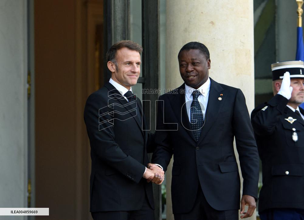 Macron Welcomes President Of The Council Of The Togolese Republic Faure Gnassingbe - Paris