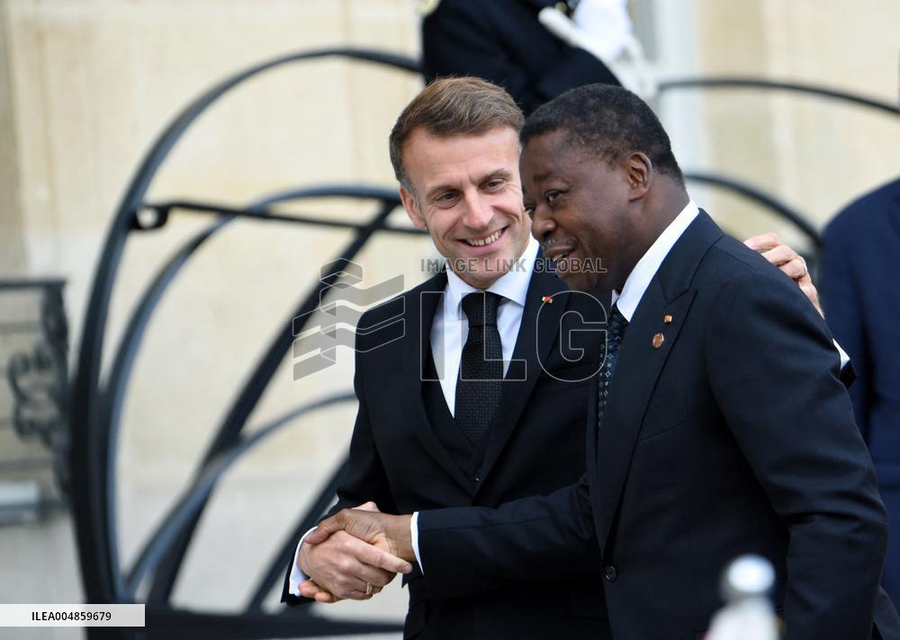 Macron Welcomes President Of The Council Of The Togolese Republic Faure Gnassingbe - Paris