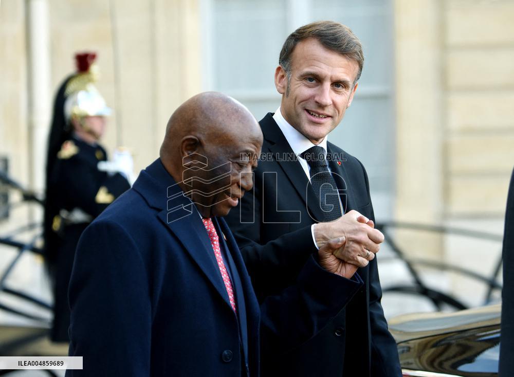 Macron Welcomes President Republic Of Liberia Joseph Boakai - Paris