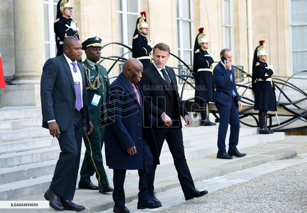 Macron Welcomes President Republic Of Liberia Joseph Boakai - Paris