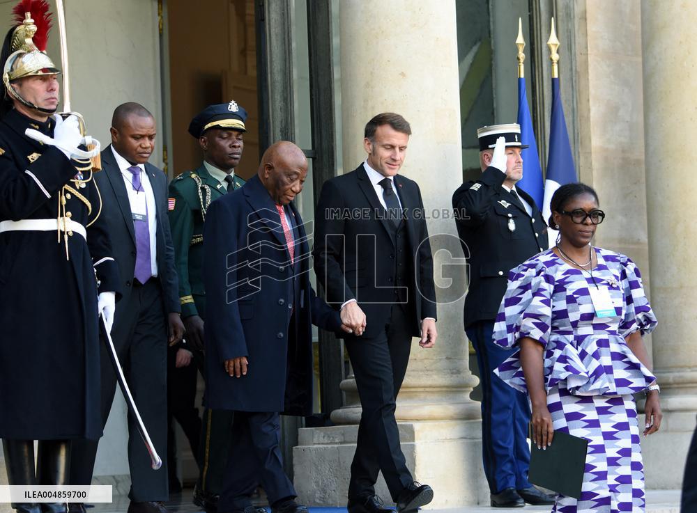 Macron Welcomes President Republic Of Liberia Joseph Boakai - Paris