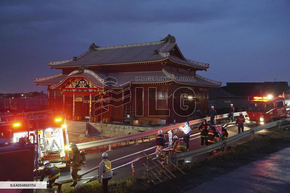 Fire drill at Okinawa's Shuri Castle