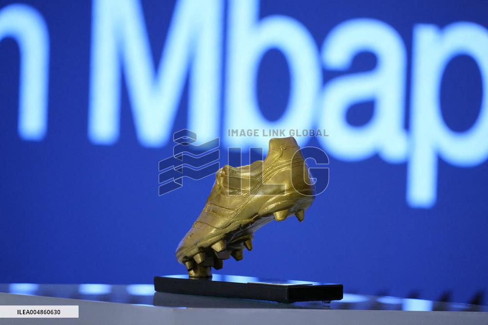 Kylian Mbappe Receives Golden Boot Award - Madrid