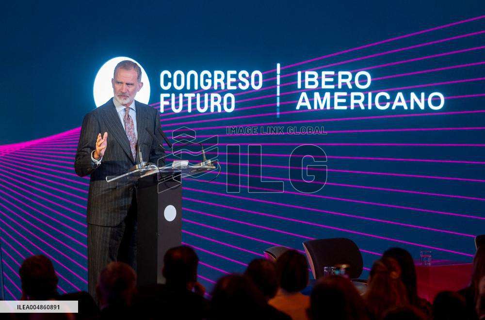 King Felipe attends the first Ibero-American Future Congress - Madrid