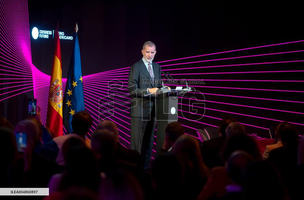 King Felipe attends the first Ibero-American Future Congress - Madrid