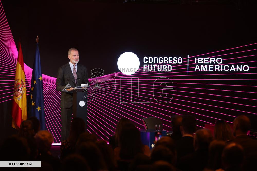 King Felipe attends the first Ibero-American Future Congress - Madrid