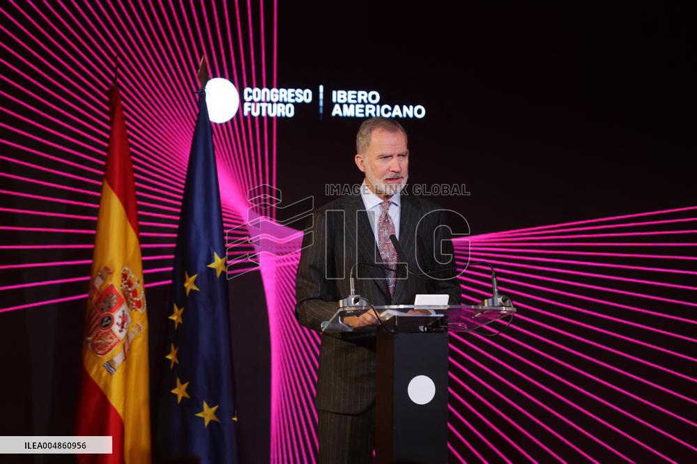King Felipe attends the first Ibero-American Future Congress - Madrid