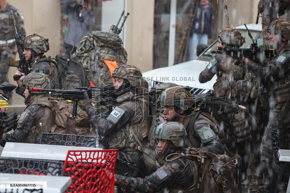 Military Exercise in The Little Town of Calvi - Corsica