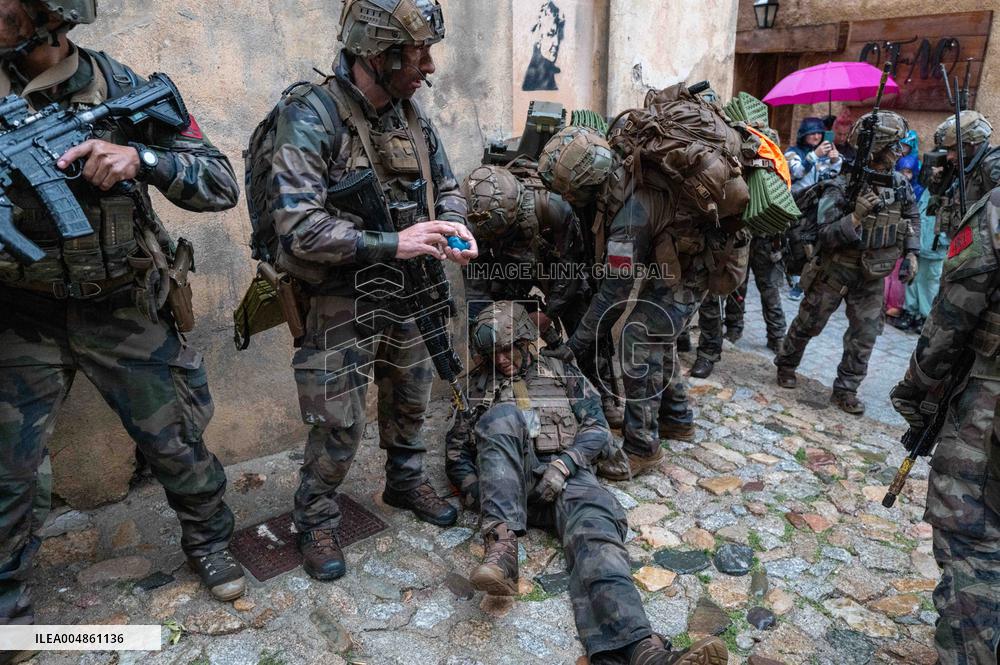 Military Exercise in The Little Town of Calvi - Corsica