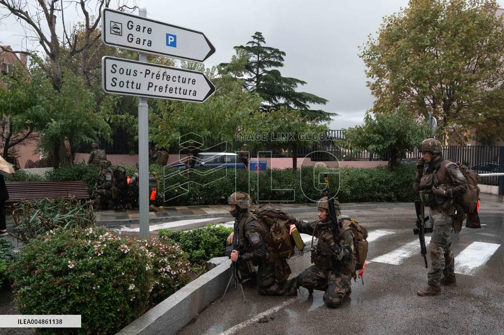 Military Exercise in The Little Town of Calvi - Corsica