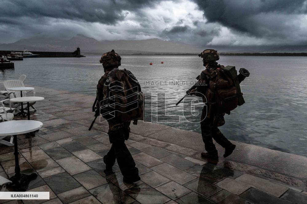 Military Exercise in The Little Town of Calvi - Corsica