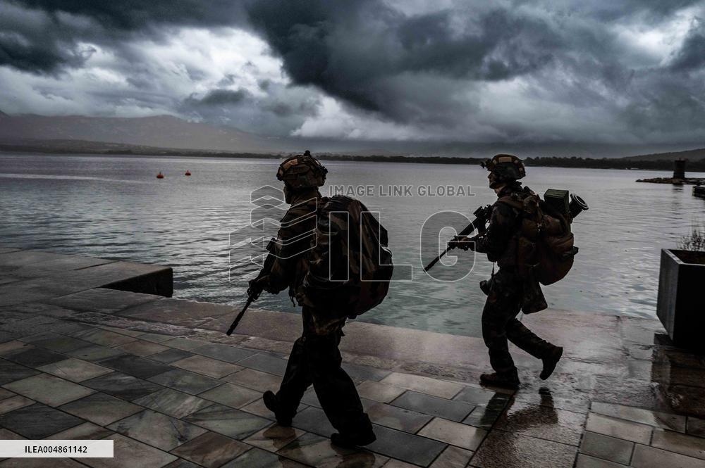Military Exercise in The Little Town of Calvi - Corsica