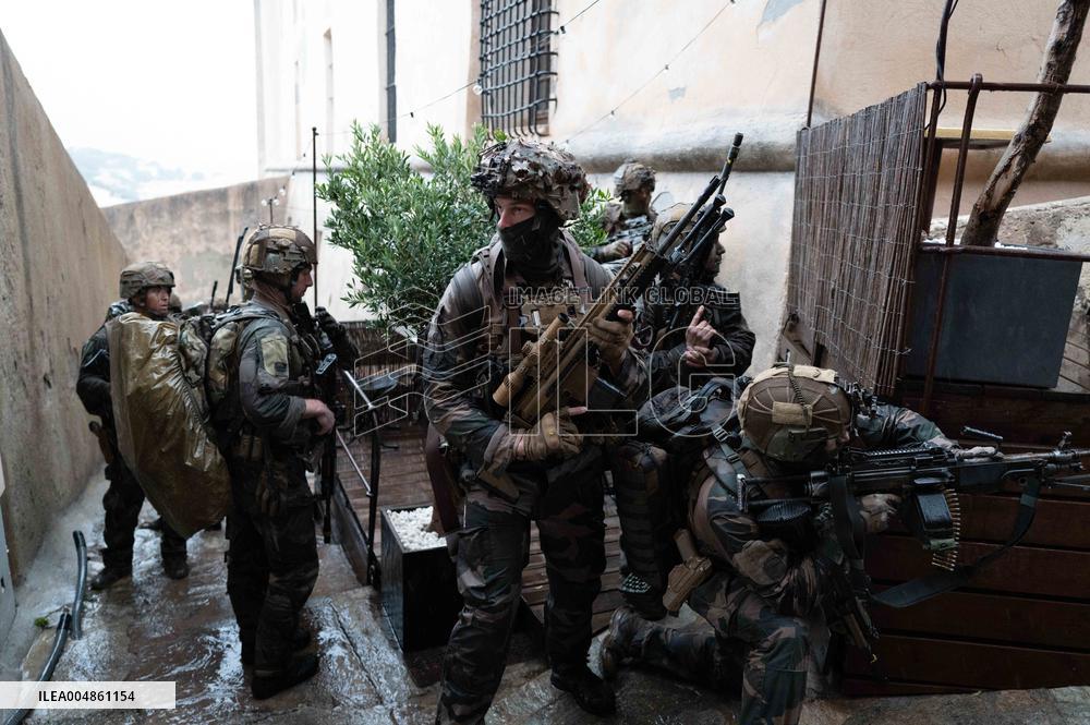 Military Exercise in The Little Town of Calvi - Corsica