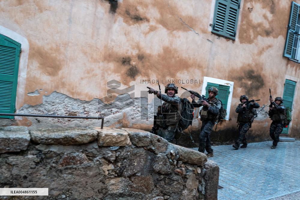 Military Exercise in The Little Town of Calvi - Corsica