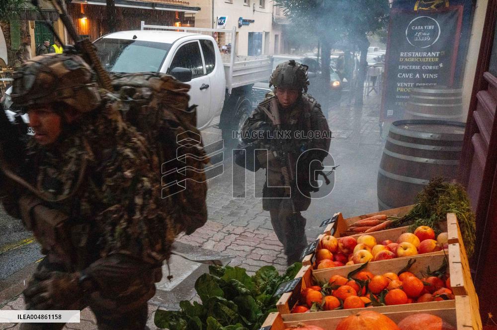 Military Exercise in The Little Town of Calvi - Corsica