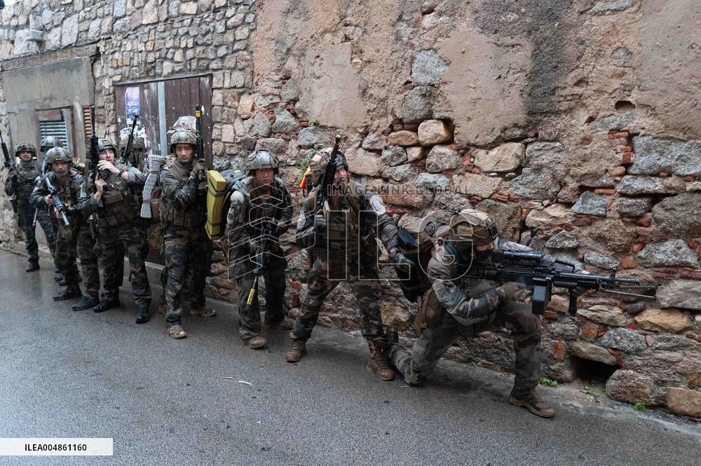 Military Exercise in The Little Town of Calvi - Corsica
