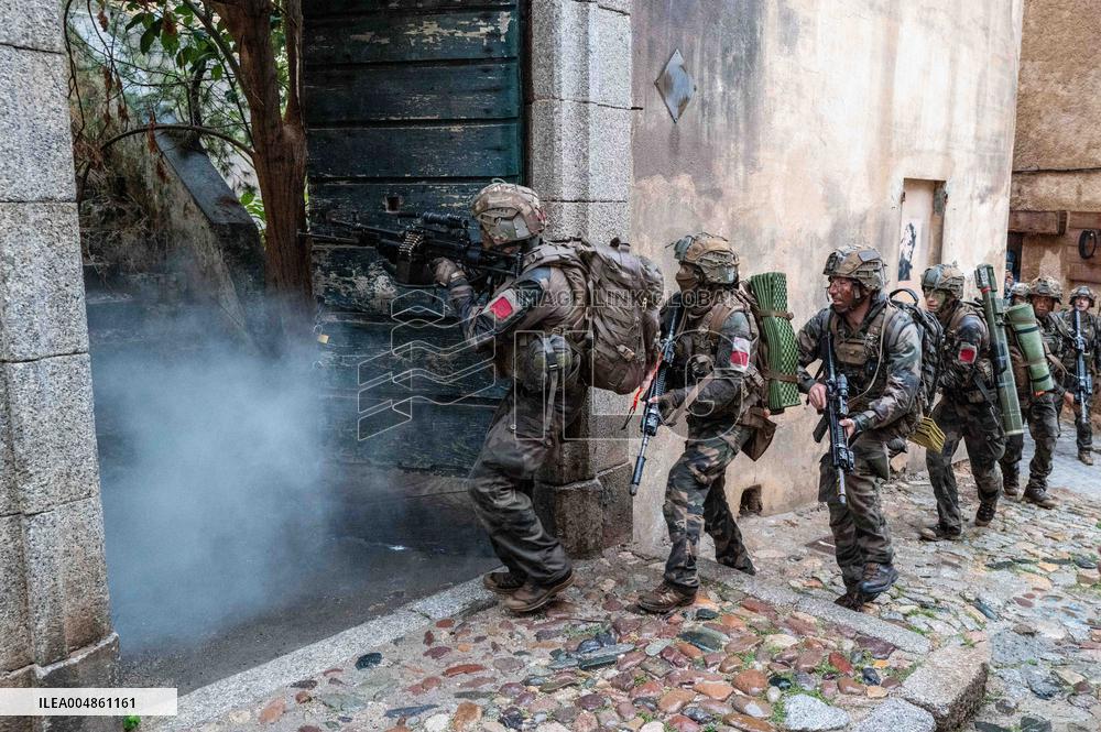 Military Exercise in The Little Town of Calvi - Corsica