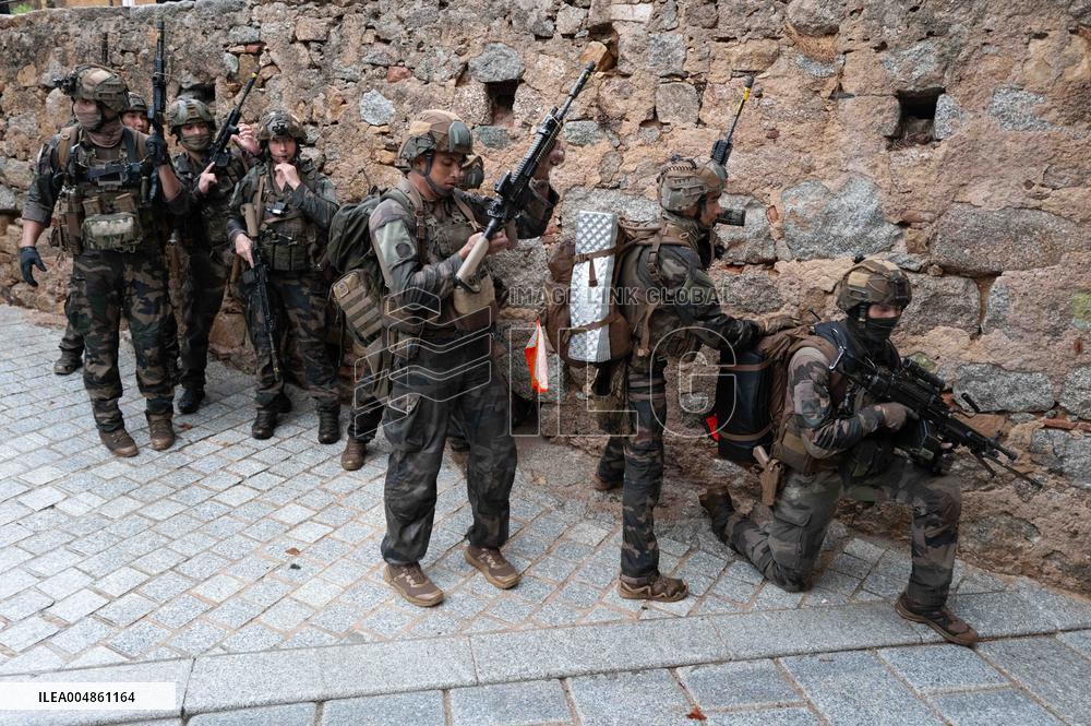 Military Exercise in The Little Town of Calvi - Corsica
