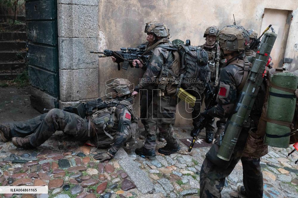 Military Exercise in The Little Town of Calvi - Corsica