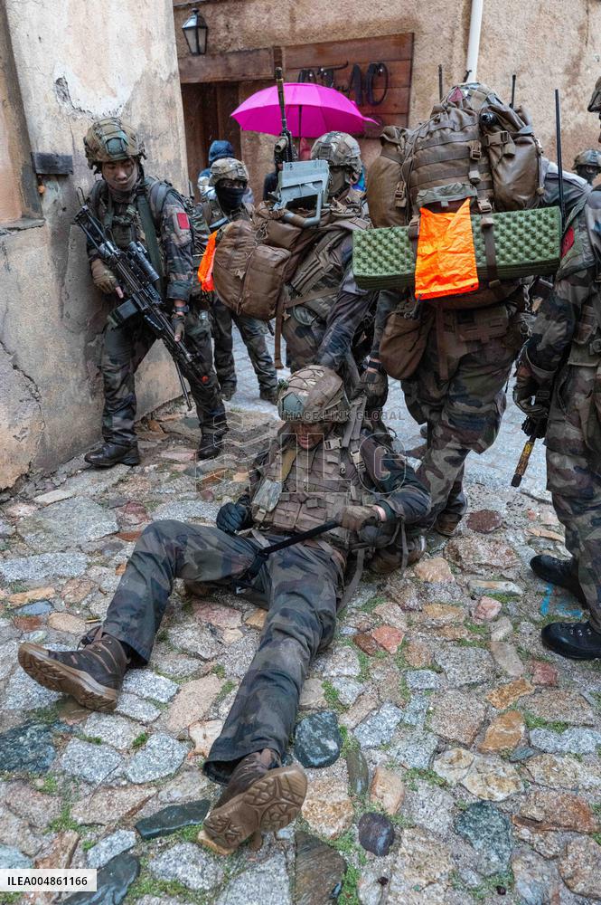 Military Exercise in The Little Town of Calvi - Corsica