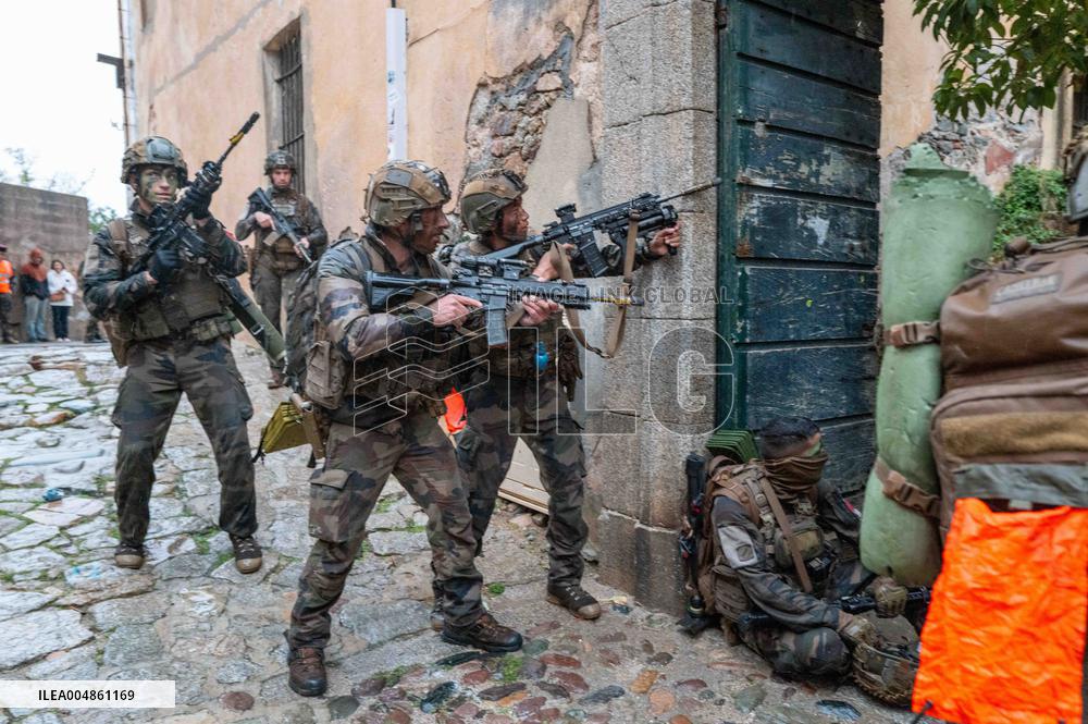 Military Exercise in The Little Town of Calvi - Corsica
