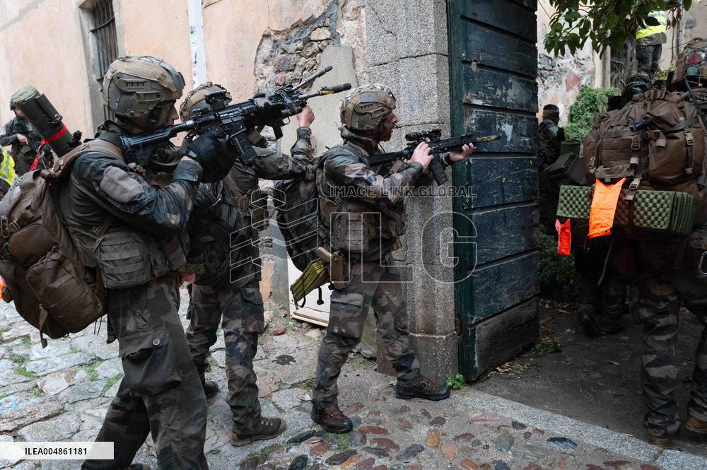 Military Exercise in The Little Town of Calvi - Corsica