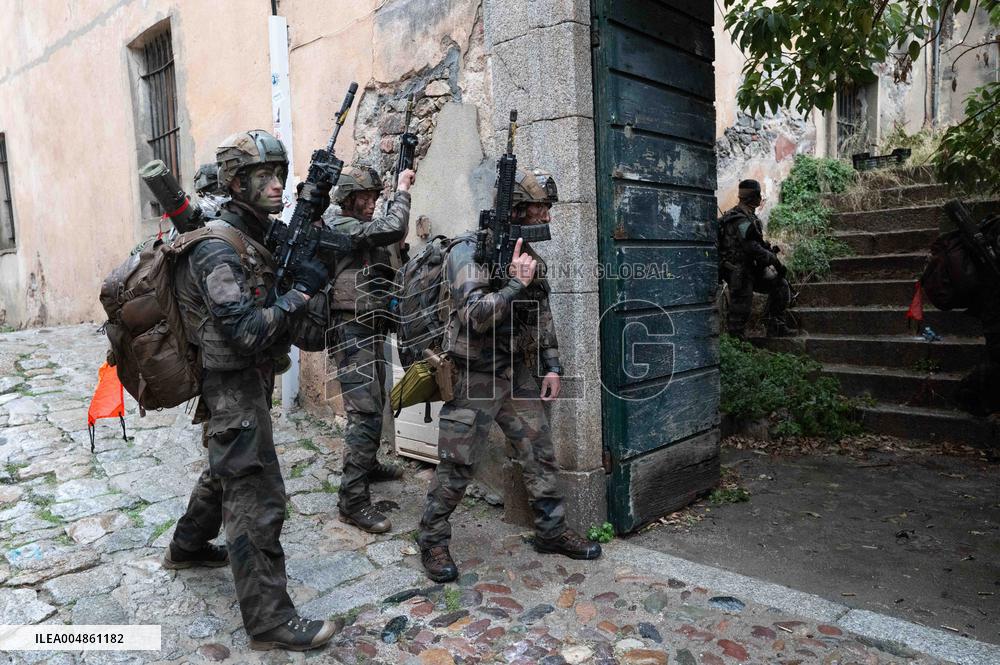 Military Exercise in The Little Town of Calvi - Corsica