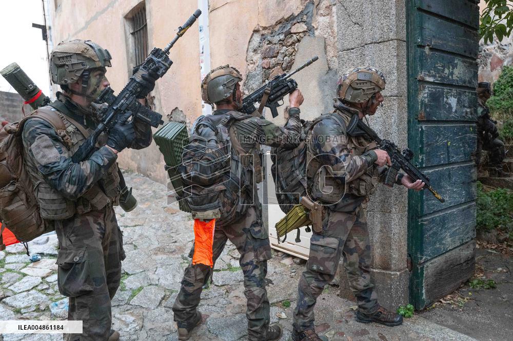Military Exercise in The Little Town of Calvi - Corsica