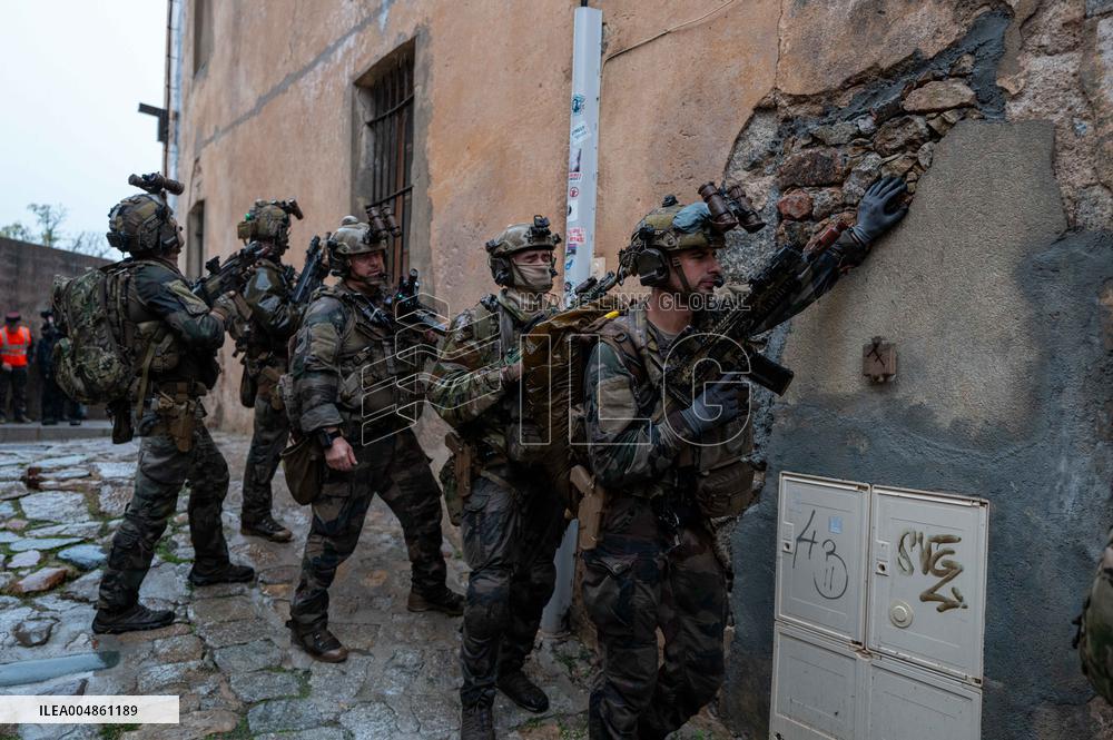 Military Exercise in The Little Town of Calvi - Corsica
