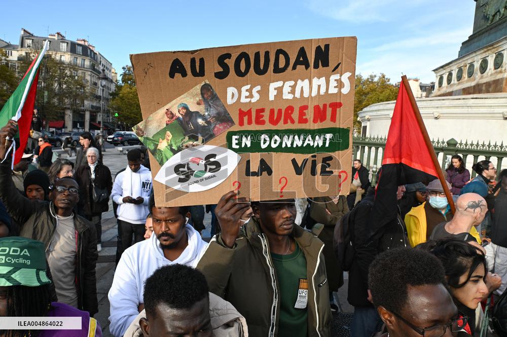 Protest Against Sudan War - Paris