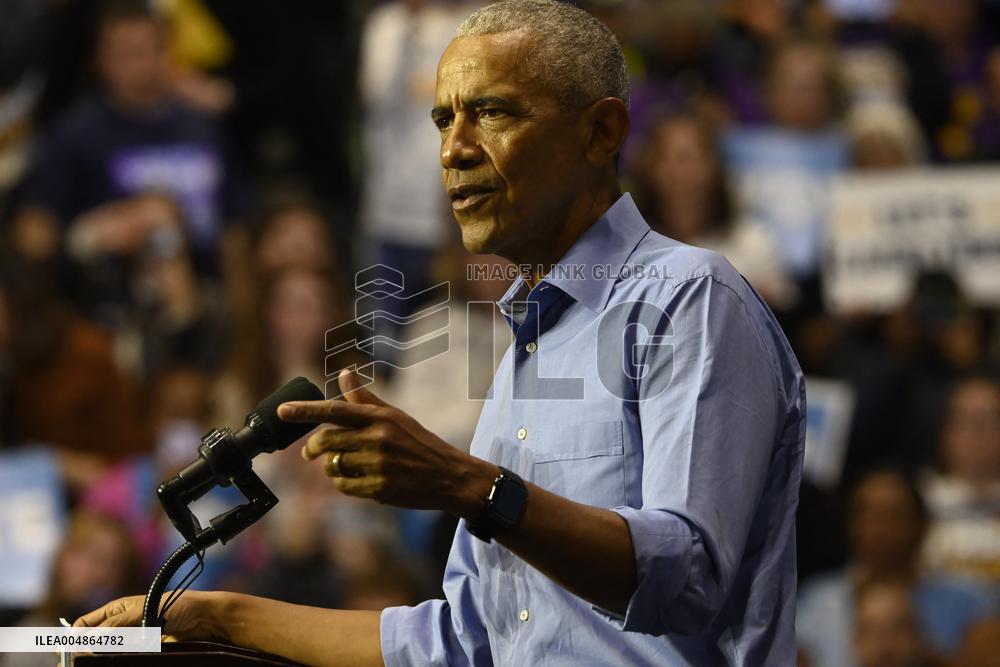 Former US President Barack Obama Attends Mike Sherrill Rally in Newark, NJ