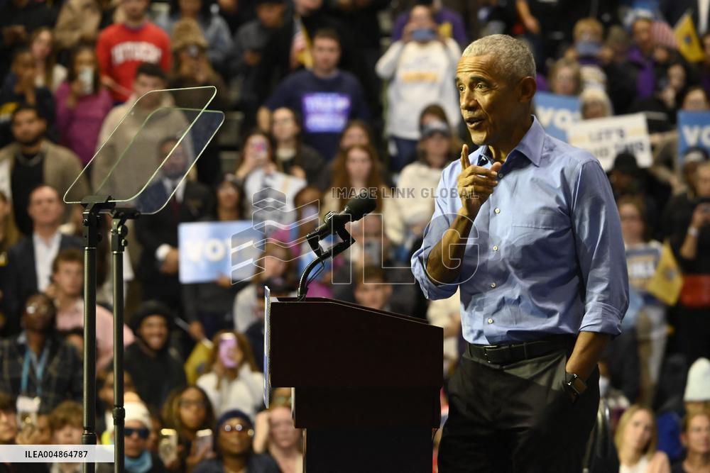 Former US President Barack Obama Attends Mike Sherrill Rally in Newark, NJ